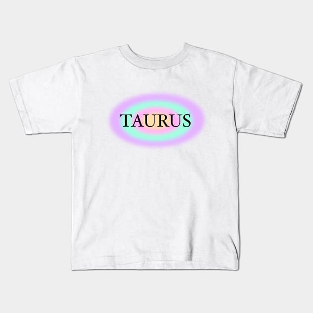 Glowing Aura Taurus Zodiac Sign Kids T-Shirt by Scarlett Blue